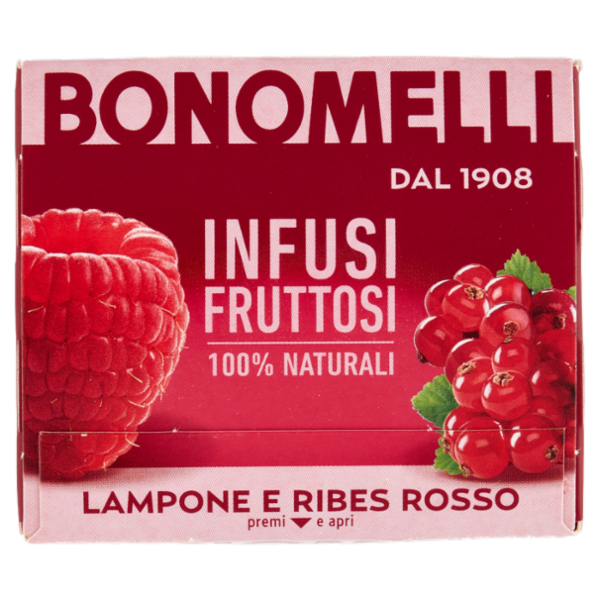 Bonomelli Infusi Fruttosi 100% Naturali Lampone e Ribes Rosso 12 Filtri 24 g