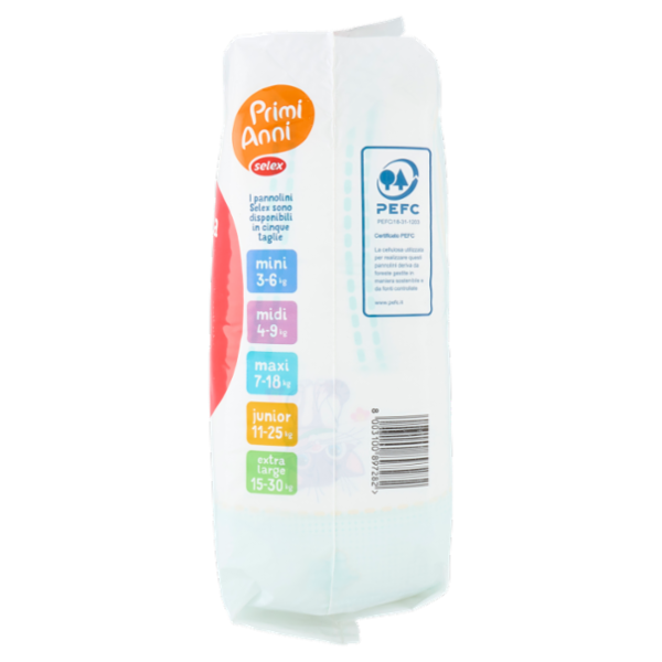 Selex Primi Anni Pannolini per Bambini Extra Large 15-30 kg 2x14 pezzi