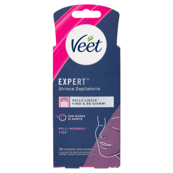 Veet Expert Strisce Viso Pelli Normali, 20 strisce