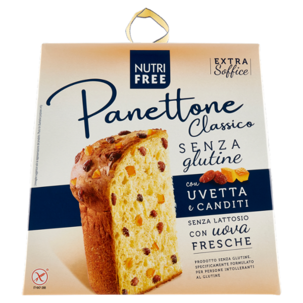 Nutrifree Panettone Classico Senza glutine con Uvetta e Canditi Senza Lattosio 600 g