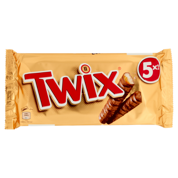 Twix Barretta Snack al Cioccolato al Latte con Biscotto x5 250 g