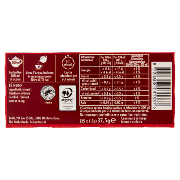 TèAti Classico Tè Nero 25 x 1,5 g