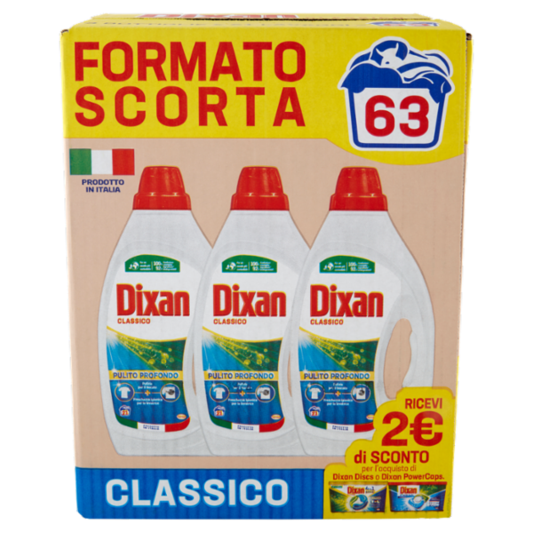 DIXAN Liquido Classico 3x21=63 Lavaggi 3 x 945 ml