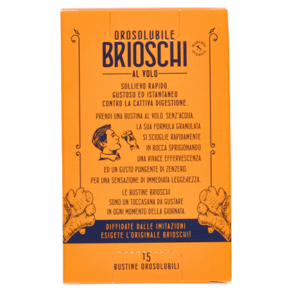 Brioschi Orosolubile al Volo Pungente Gusto di Zenzero 15 x 1 g