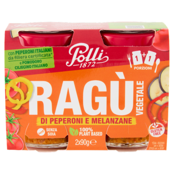 Polli Ragù Vegetale di Peperoni e Melanzane 2 x 90 g