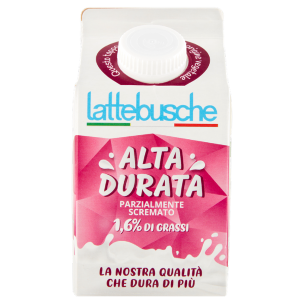 lattebusche Alta Durata Parzialmente Scremato 1,6% di Grassi 500 ml