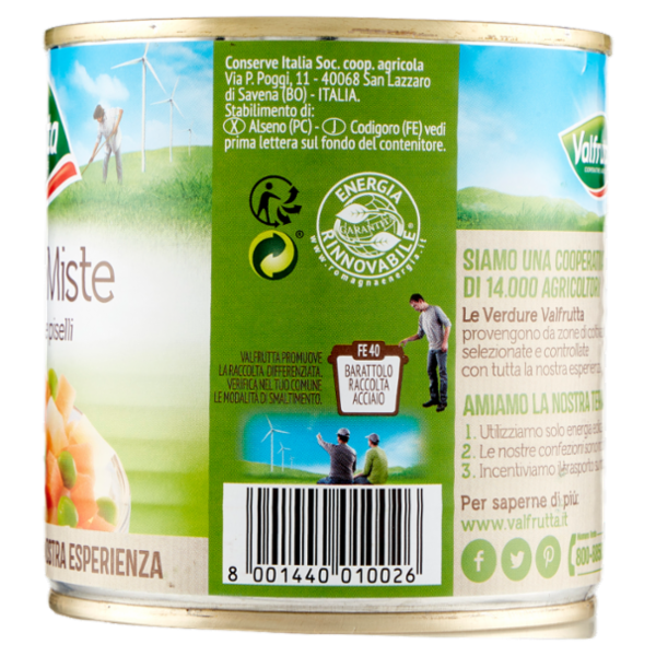 Valfrutta Verdure Miste patate, carote e piselli 400 g