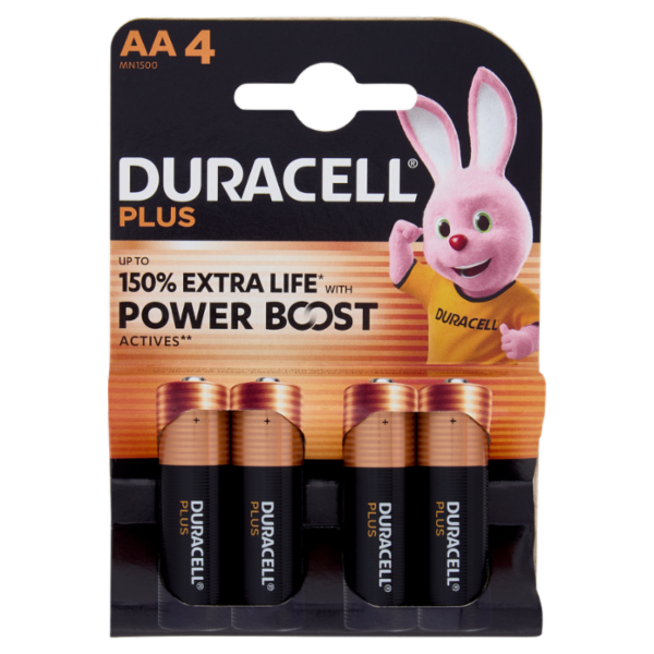 Duracell Plus AA 4 Stilo / Mignon Alcalina 1.5V MN1500 4 pz
