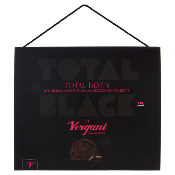 Vergani Total Black la Colomba a Pasta Scura con Cioccolato Fondente 750 grammi