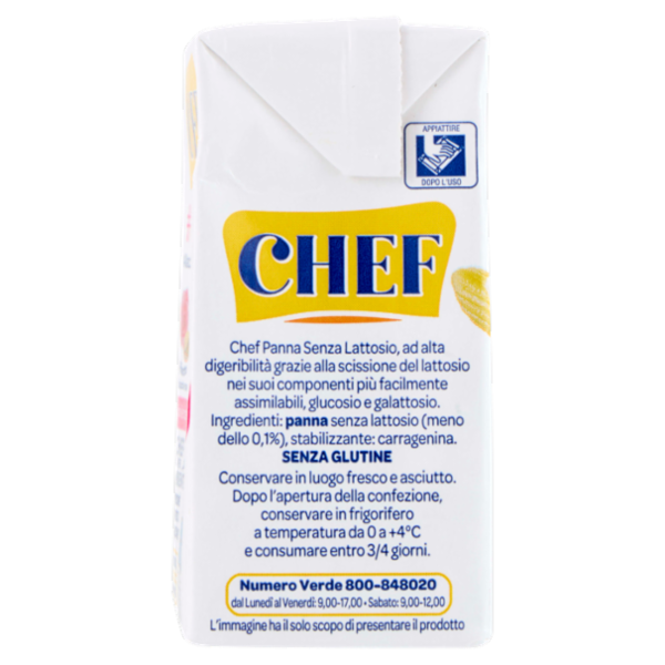 Chef Panna Senza Lattosio Alta Digeribilità 200 ml