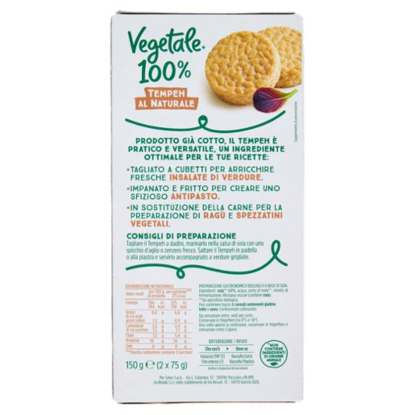 Vegetale 100% 2 Tempeh al Naturale 150 g