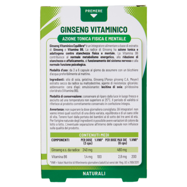 equilibra Ginseng Vitaminico 60 Capsule 19,2 g