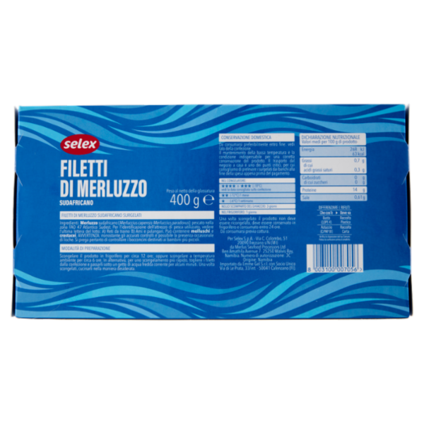 Selex Filetti di Merluzzo Surgelati 400 g