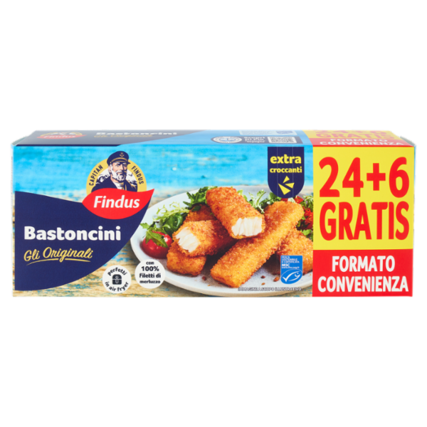 Capitan Findus 30 Bastoncini con 100% Filetti di Merluzzo 750 g