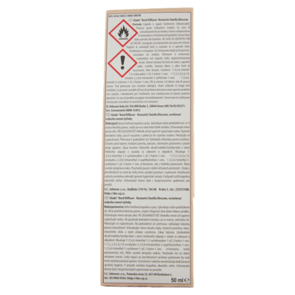 Glade Diffusore a Bastoncini, Fragranza Romantic Vanilla Blossom 50 ml