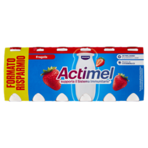 ACTIMEL, Yogurt Da Bere Con Vit B6 e D Per Il Sistema Immunitario, Gusto Fragola, 12X100G