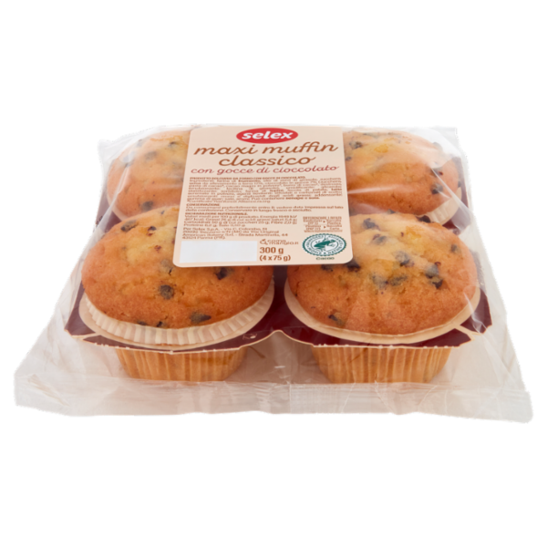 Selex Muffin con Gocce di Cioccolato 4x75 g