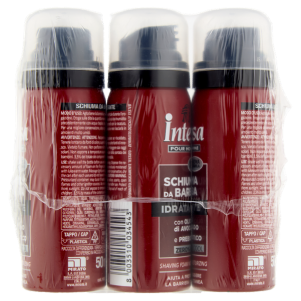 Intesa Pour Homme Schiuma da Barba Idratante 3 x 50 mL