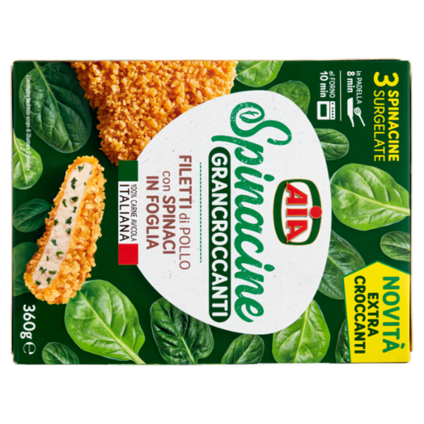 Aia Spinacine Grancroccanti Filetti di Pollo con Spinaci in Foglia Surgelate 360 g