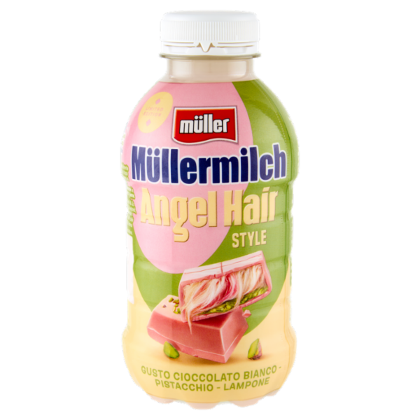 müller Müllermilch Angel Hair Style Gusto Cioccolato Bianco - Pistacchio - Lampone 418 g