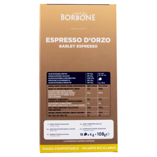 Caffè Borbone Espresso d'Orzo Cialda Compostabile 18 x 6 g