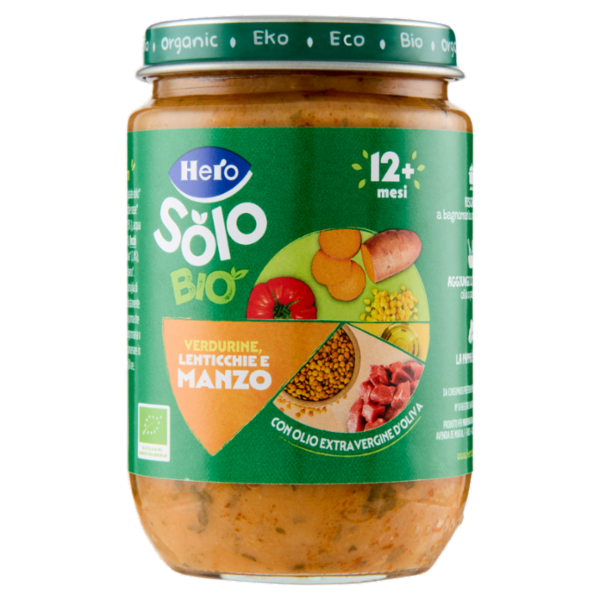 Hero Solo Bio Verdurine, Lenticchie e Manzo 190 g