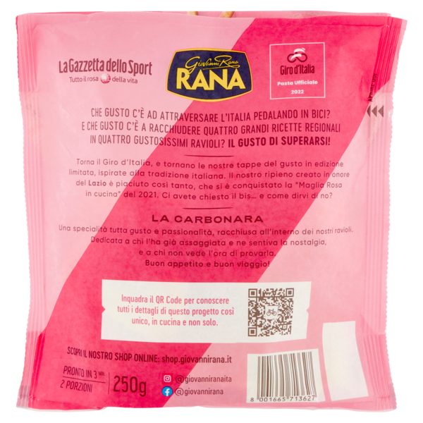 Giovanni Rana Giro d'Italia Ripieno Carbonara 250 g