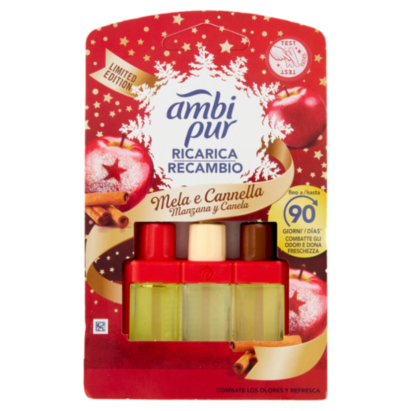 Ambi Pur Profumatore per Ambienti Elettrico Ricarica, Mela e Cannella 20 ml