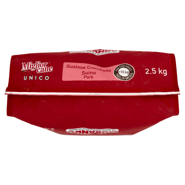 Migliorcane Unico Gustose Crocchette Suino per Cani Adulti >10 kg Taglia Media 2,5 kg