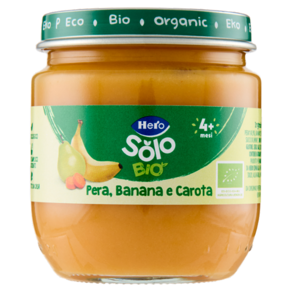 Hero Solo Bio Pera, Banana e Carota 120 g