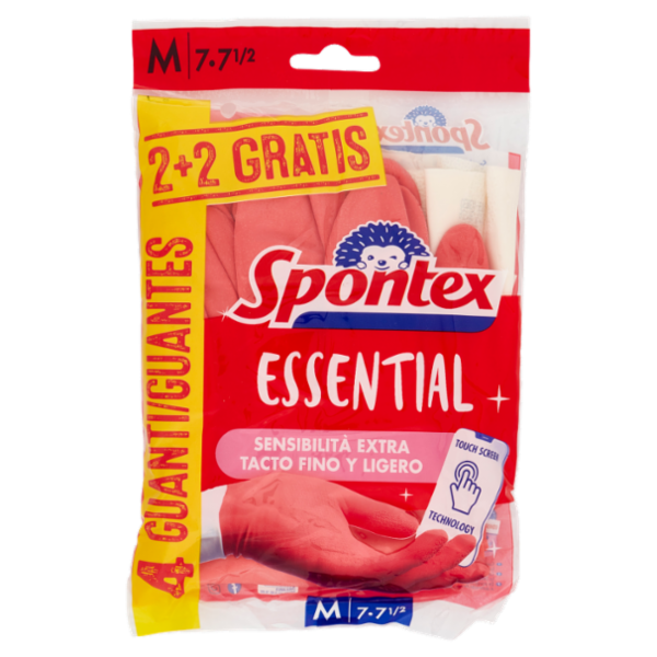 Spontex Guanti Casalinghi Essential 2+2 Taglia M