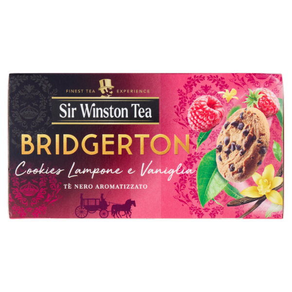 Sir Winston Tea Bridgerton Cookies Lampone e Vaniglia Tè Nero Aromatizzato 20 x 1,75 g