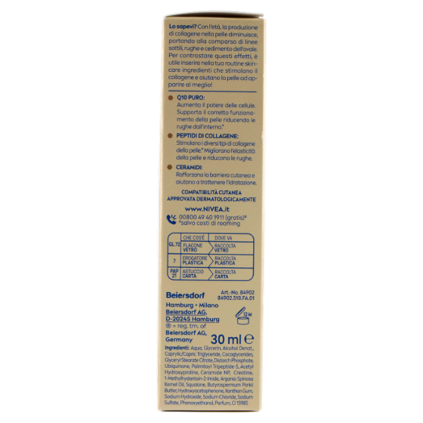 Nivea Q10 Anti-Rughe Collagen Expert Siero Riparatore 3in1 Viso, Collo, Décolleté 30 ml