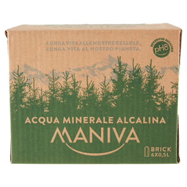 Maniva Acqua Oligominerale Alcalina Smile-Box 6 x 0,5 L
