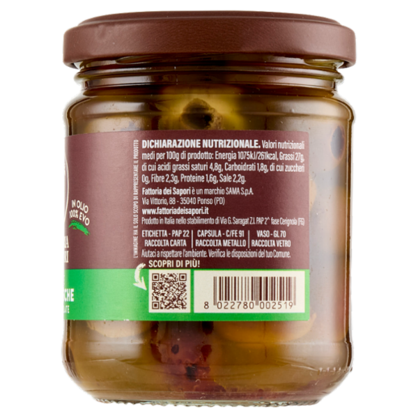 Fattoria dei Sapori Olive Taggiasche Denocciolate 180 g