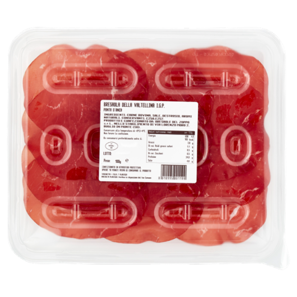 Del Zoppo Bresaola della Valtellina I.G.P. Punta d'Anca 100 g