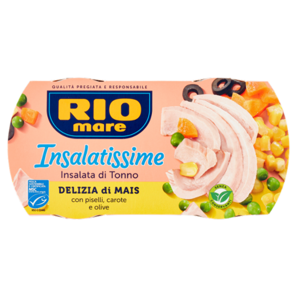 Rio mare Insalatissime Insalata di Tonno Delizia di Mais con piselli, carote e olive 2 x 160 g