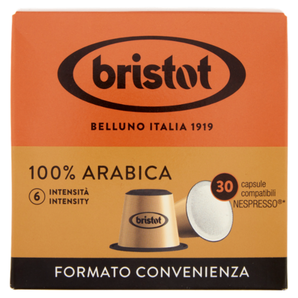 bristot 100% Arabica 30 capsule compatibili Nespresso* 165 g