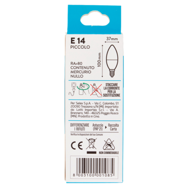 Selex Lampadina Led Oliva E14 6W