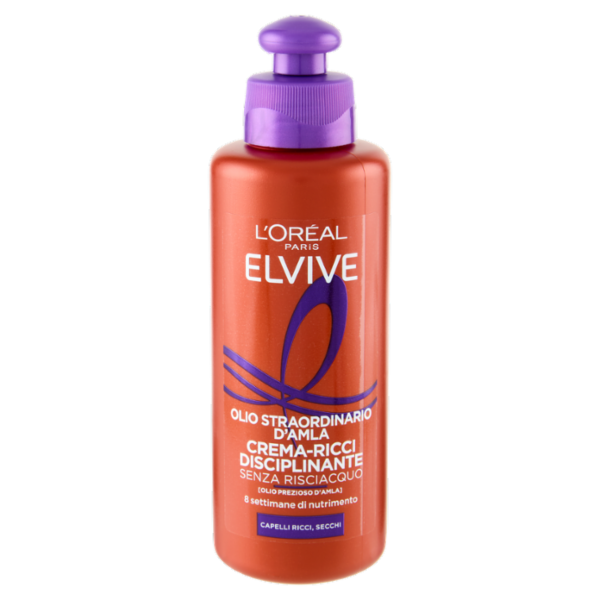 Elvive Olio Straordinario d'Amla Crema-Ricci Disciplinante, per Capelli Ricci e Secchi, 200 ml