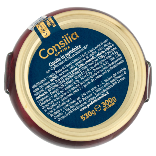 Consilia Optima Cipolla Rossa di Tropea Calabra I.G.P. in Agrodolce 530 g