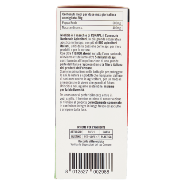 Mielizia Bio Energia Bio dalle Api Integratore Alimentare 7 x 10 g