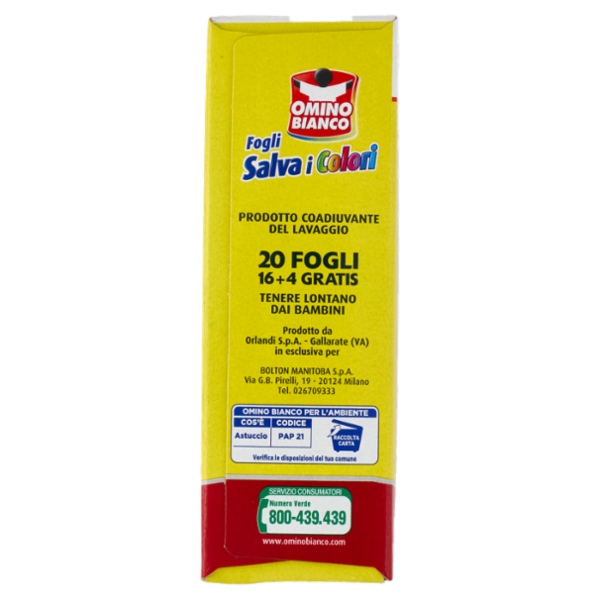 Omino Bianco Fogli Salva i Colori 20 pz