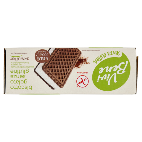 Vivi Bene Senza Glutine 6 Biscotti Ripieni di Gelato Senza Glutine 300 g