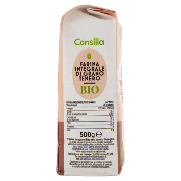 Consilia Farina Integrale di Grano Tenero Biologica 500 g
