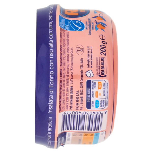 Rio mare Insalatissime Insalata di Tonno Sicily Edition con riso alla curcuma,ceci neri,arancia 200g