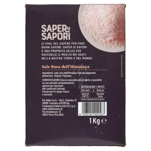 Selex Saper di Sapori Sale Rosa Himalaya Fino 1 kg