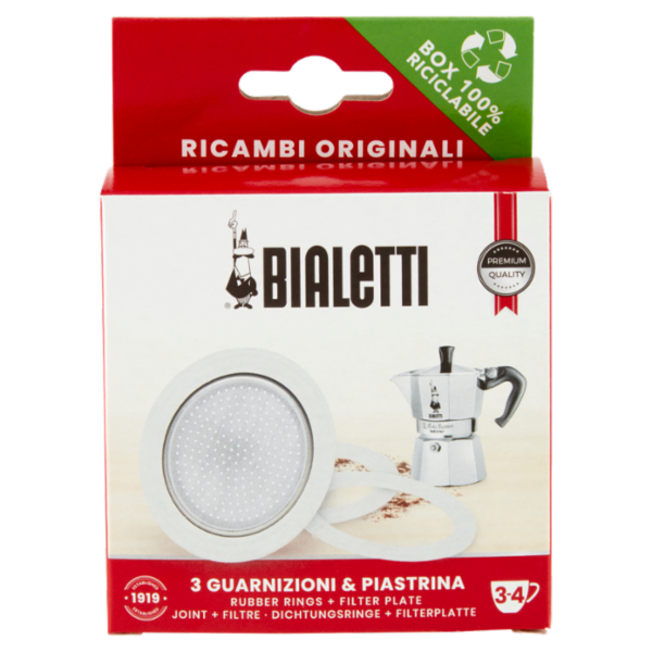 Bialetti 3 Guarnizioni & Piastrina 3-4 tazze