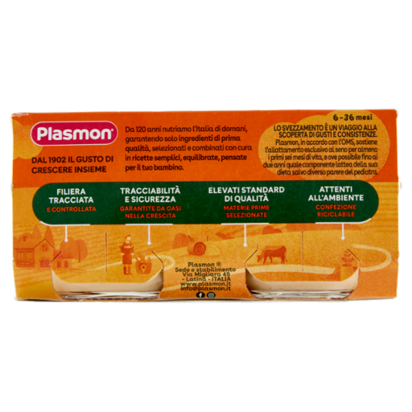 Plasmon Omogeneizzato Formaggino fuso e Prosciutto* 2 x 80 g