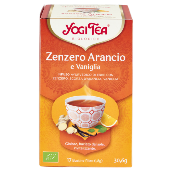 Yogi Tea Zenzero Arancio Bio infuso ayurvedico di erbe con zenzero, scorza d'arancia, vaniglia-30,6g